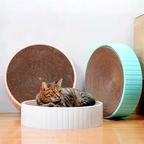 Griffoir Circulaire en Carton  – Divertissement, Détente et Hygiène pour votre Chat